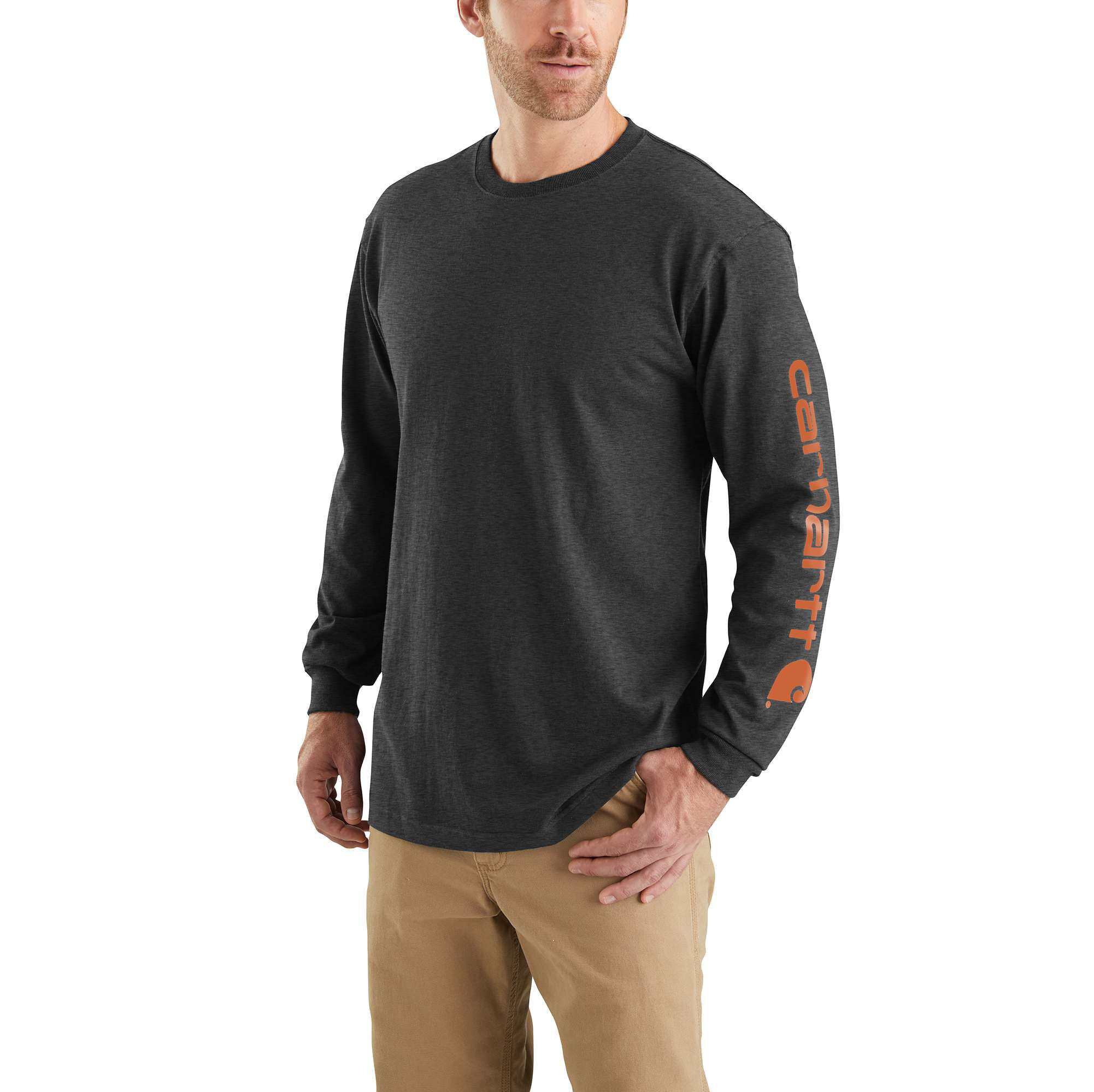 Carhartt Loose Fit Heavyweight Long-Sleeve Logo Sleeve Graphic T-Shirt