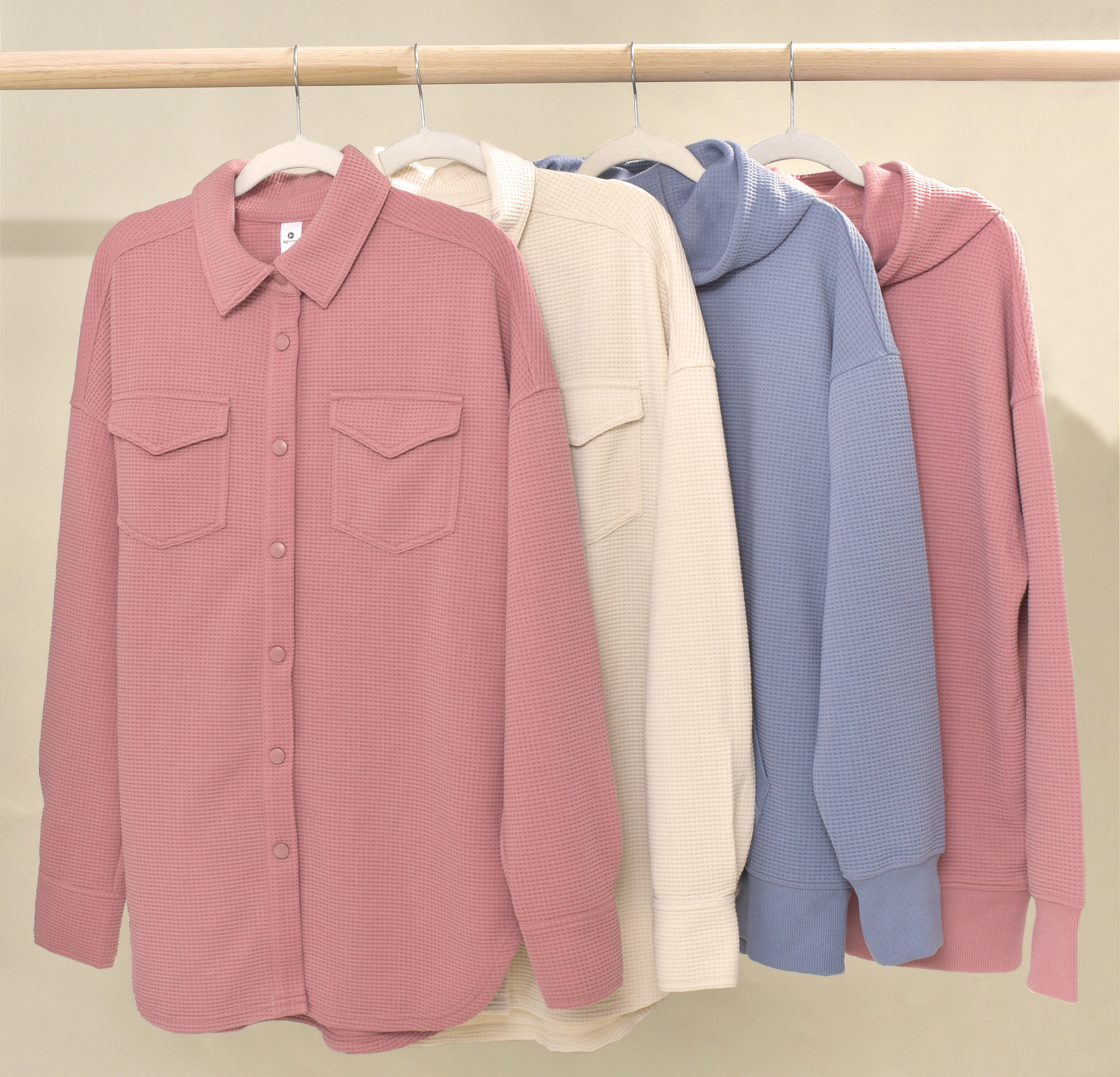 90 Degree Women's Waffle Shacket