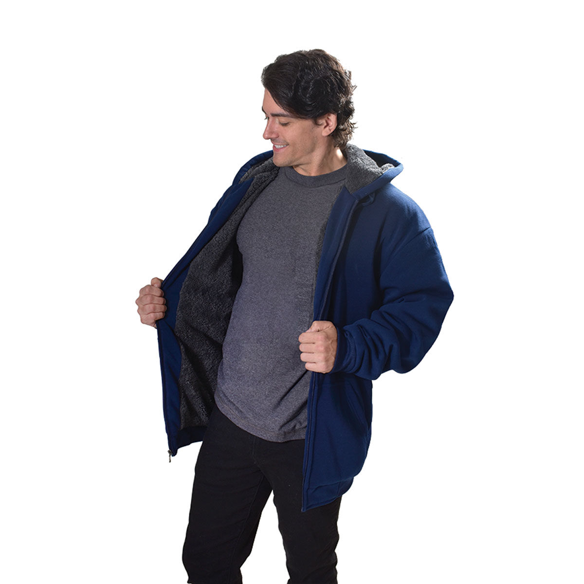 Big Ball Sports Men's 3X Navy Sherpa Hoodie