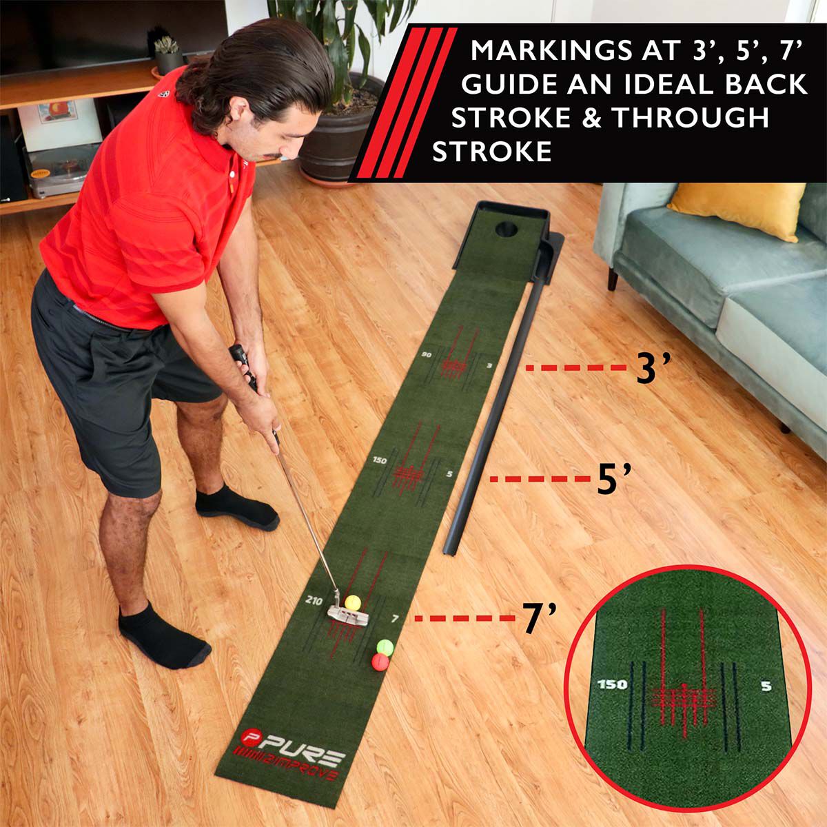 Pure2improve Putting Mat & Mirror Bundle