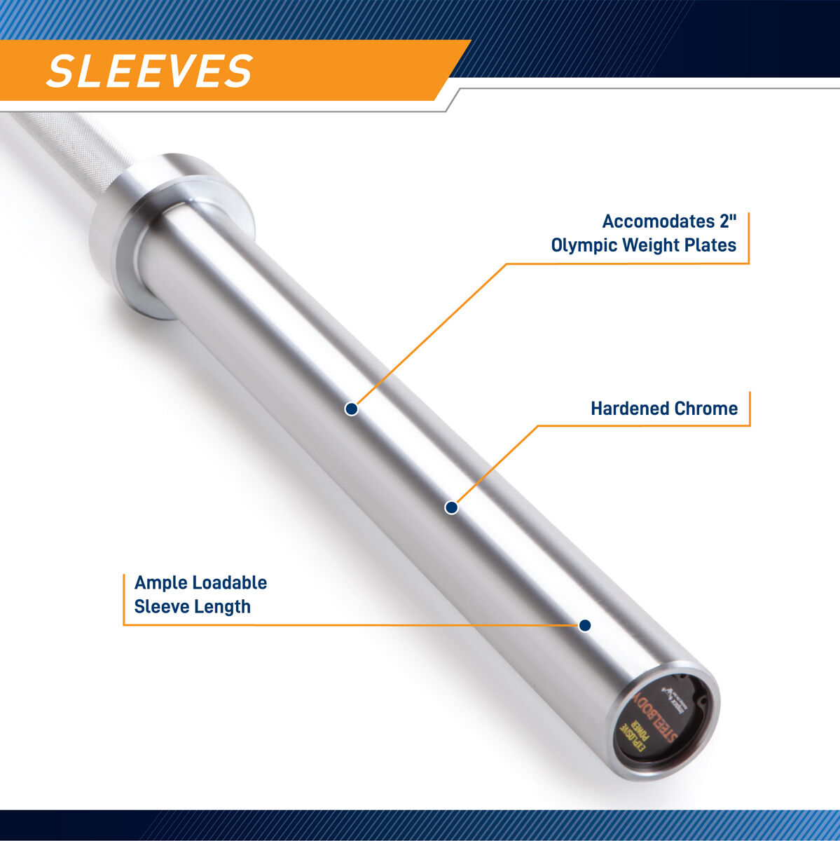 Steel Body 7' Chrome OLYMPIC BAR