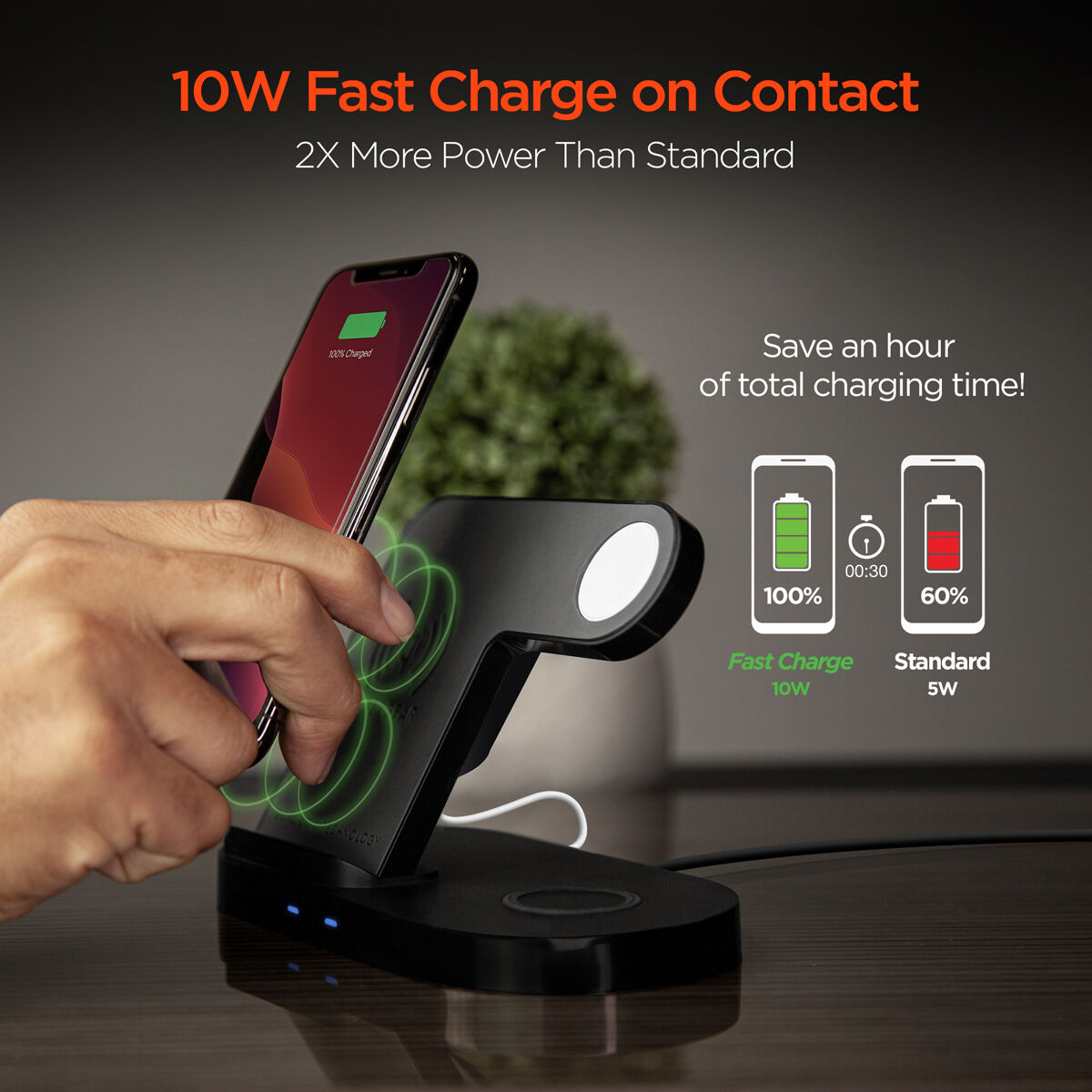 Hypergear 3-in-1 Wireless Charging Dock Phone + Apple Watch + AirPods