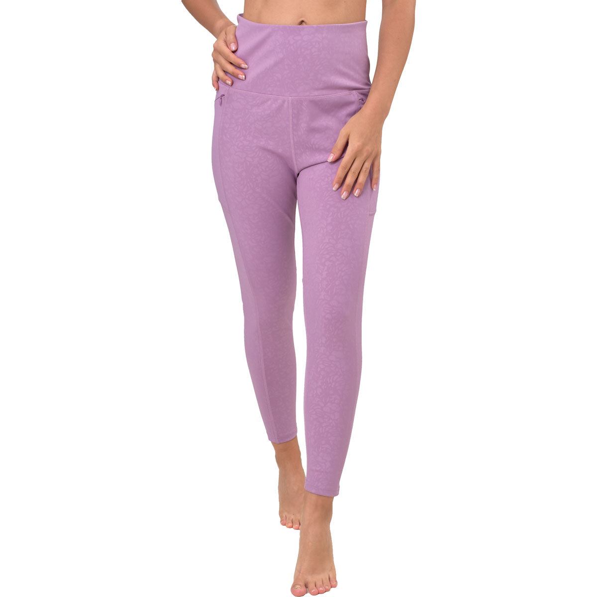 Bsp Women's Tonal Floral with Pocket 7/8 Leggings