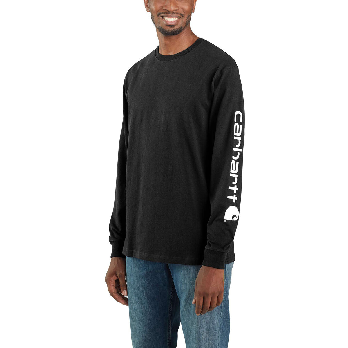Carhartt Loose Fit Heavyweight Long-Sleeve Logo Sleeve Graphic T-Shirt