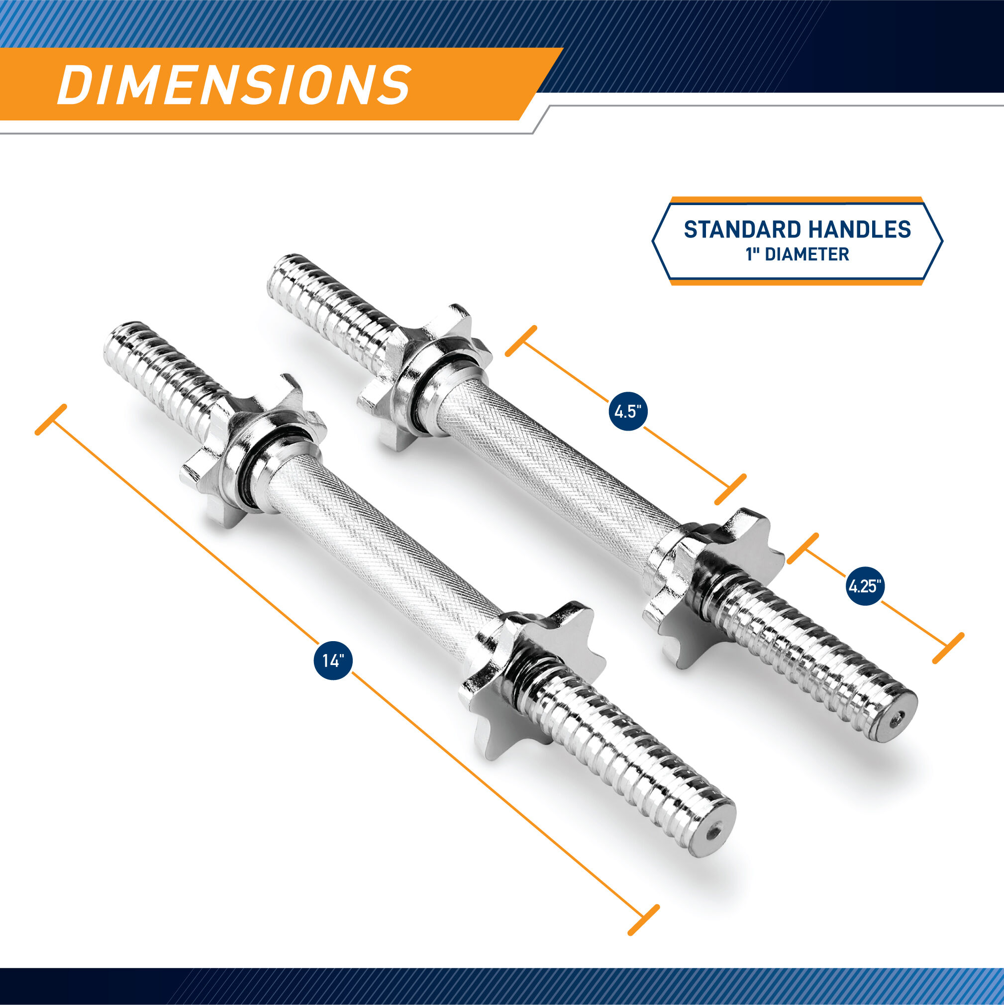 Marcy 2-Pack Standard 14" Dumbbell Handles