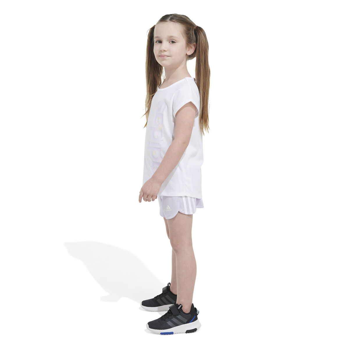 adidas Girls' 2-Piece Graphic Tee & Mesh Shorts Set