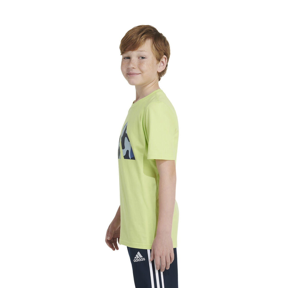 adidas Boys' Shorts Sleeve Camo Logo Tee