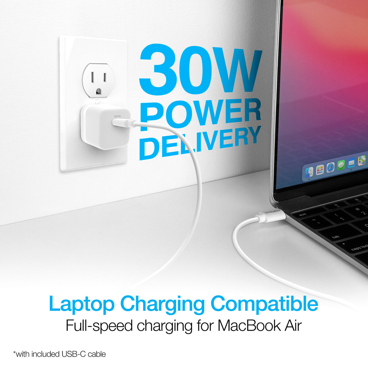 Naztech 30W USB-C PD Fast Wall Charger |  6ft USB-C Cable