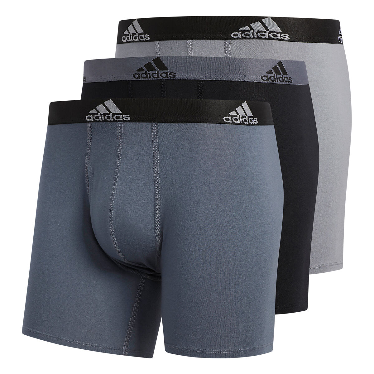 adidas M STR COTTON 3PK BOXER BRIEF