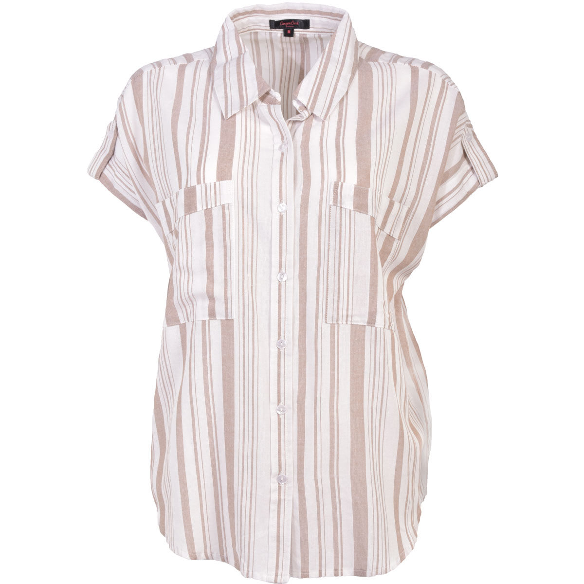 Canyon Creek Women's Striped Short-Sleeve Button-Down Top