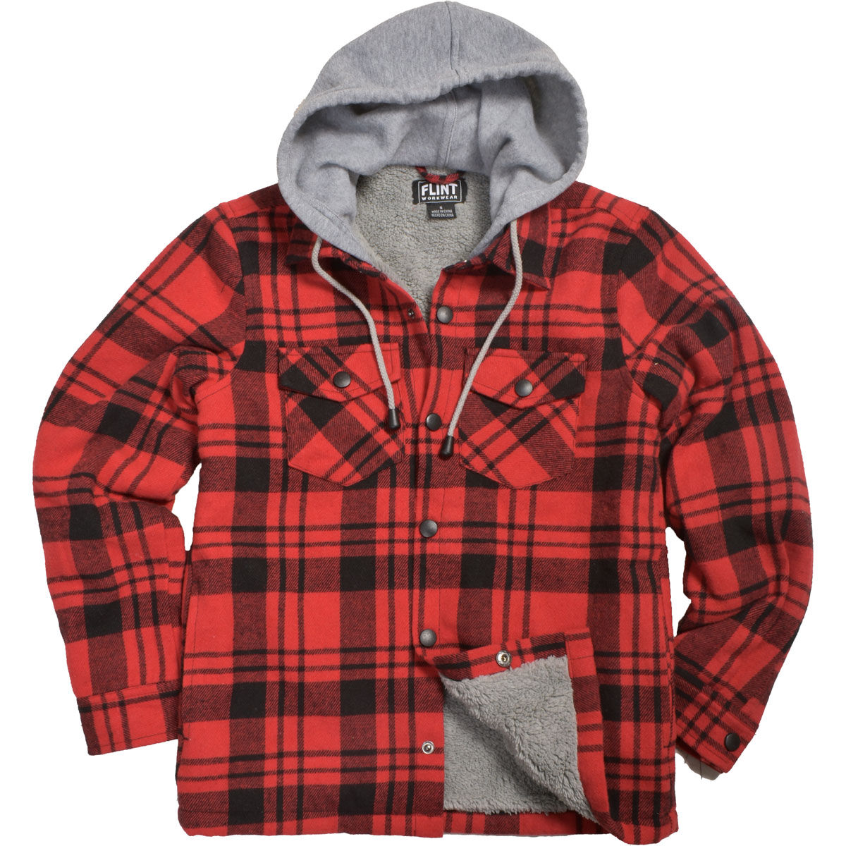 Flint Workwear Boys Flannel Sherpa Lined Shirt Jacket
