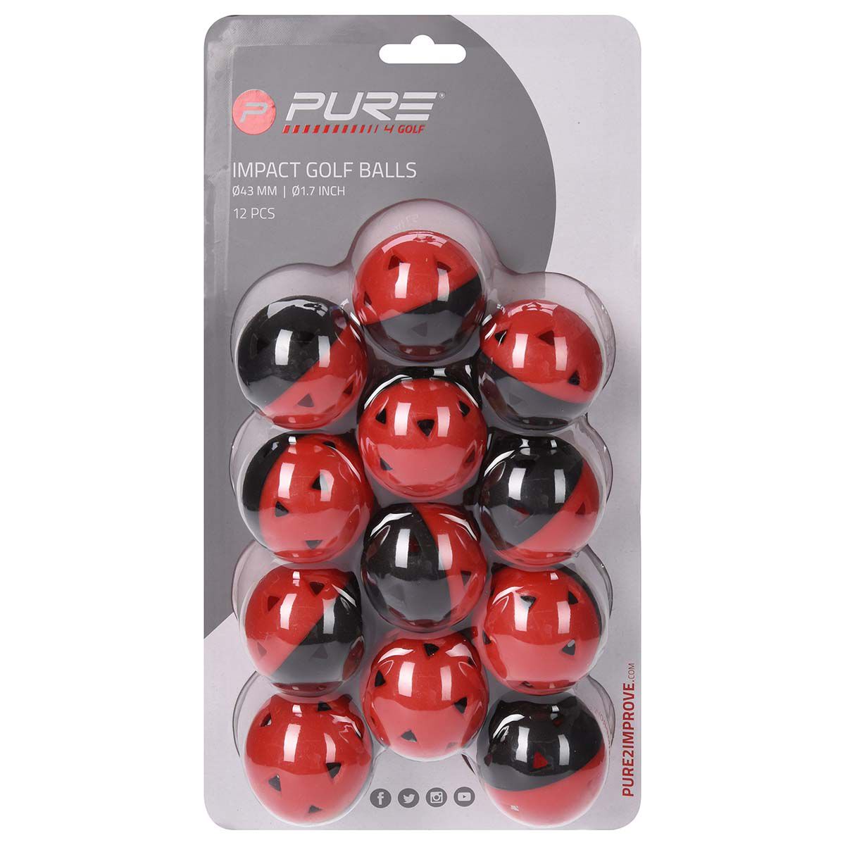 Pure2improve Tri-Turf Hitting Mat & Impact Balls Bundle