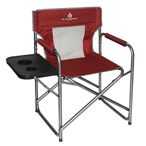 Black Sierra Mesh Director's Chair With Table