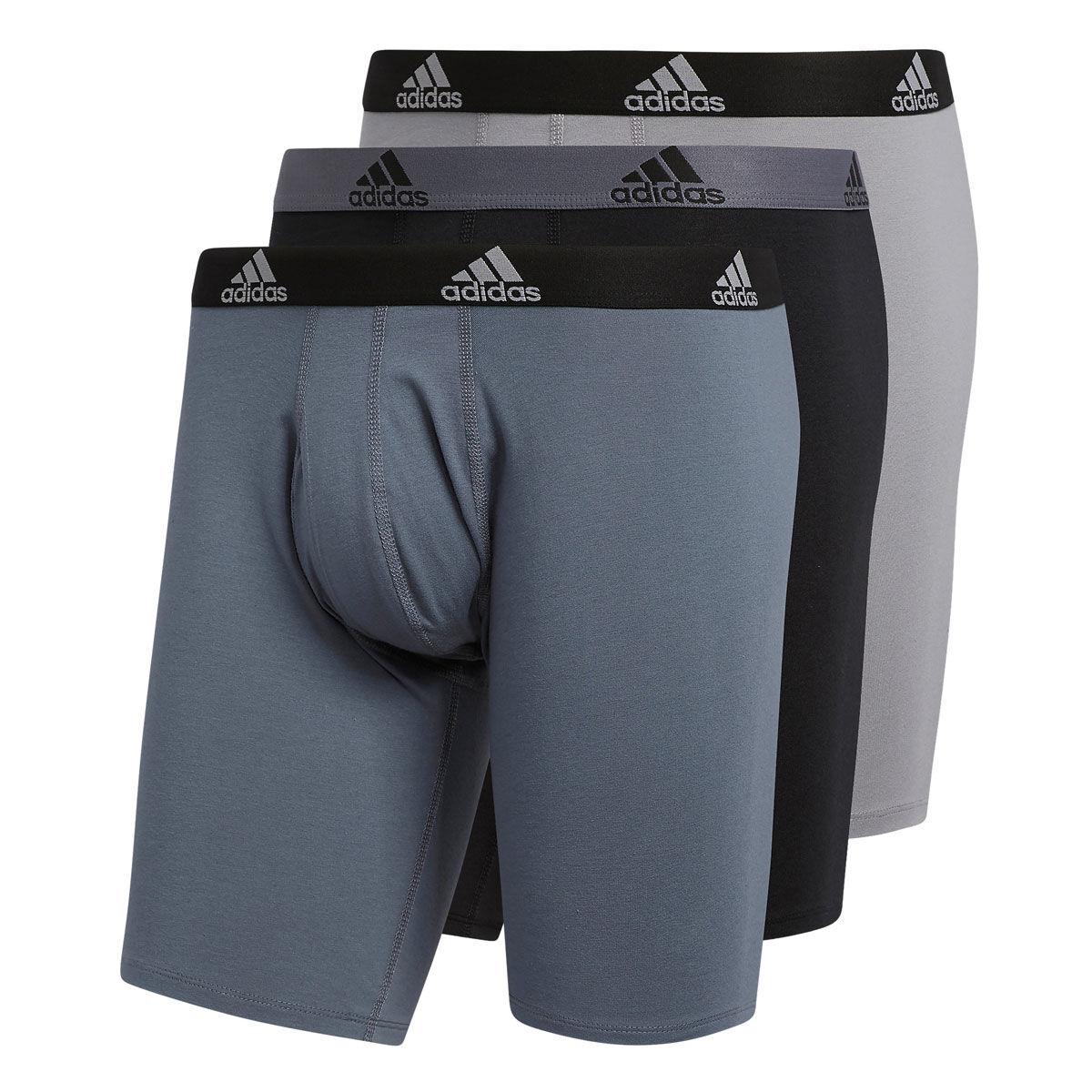 adidas M STR COTTON 3PK LNG BXR BRIEF