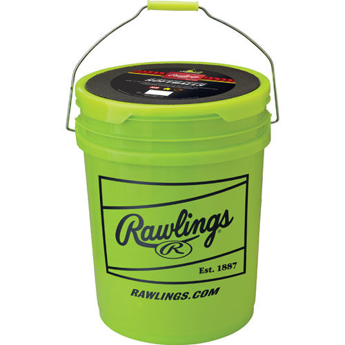 Rawlings 6 Gallon Optic Yellow Bucket with 12" Fastpitch Softballs