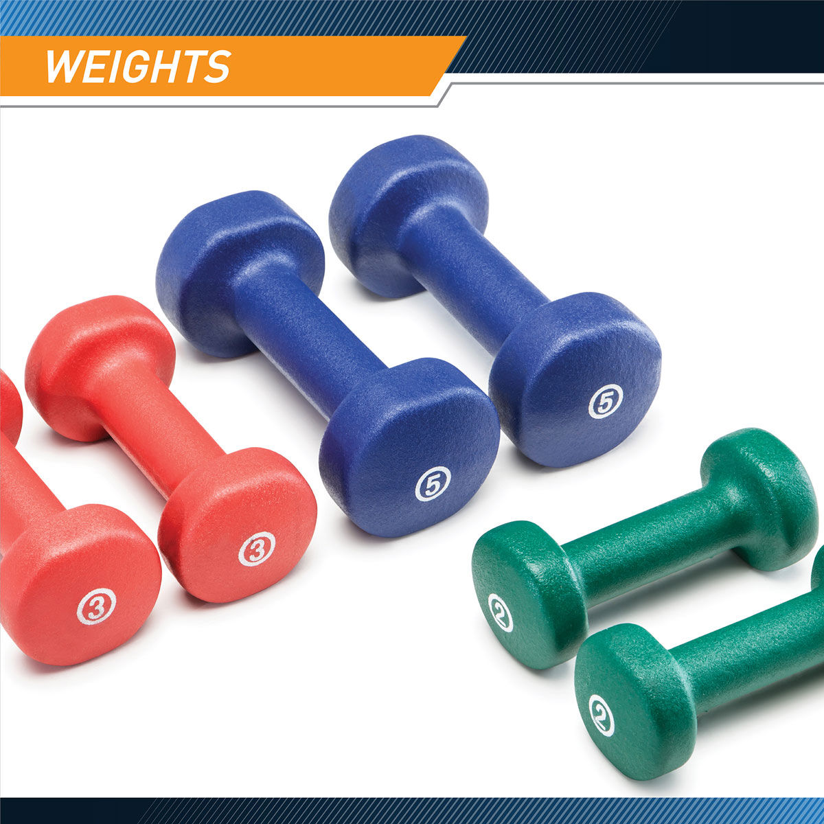 Marcy 3-Pair Neoprene Dumbbell Set with Case