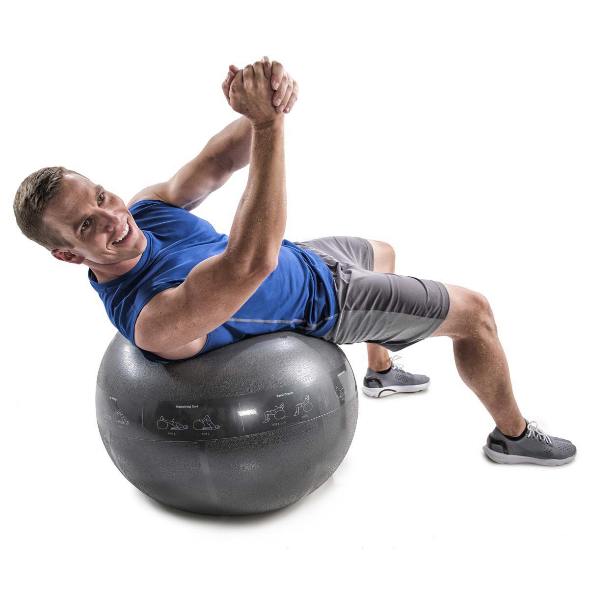 Go Fit 75cm Guide Ball-Pro Grade 2000lb Stability Ball with Printed Exercises, DVD Training Manual   Pump