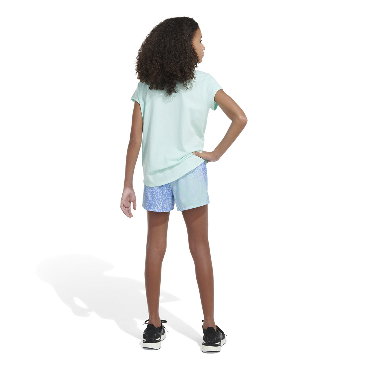adidas Girls' AEROREADY® Elastic Waistband All Over Print Pacer Woven Shorts