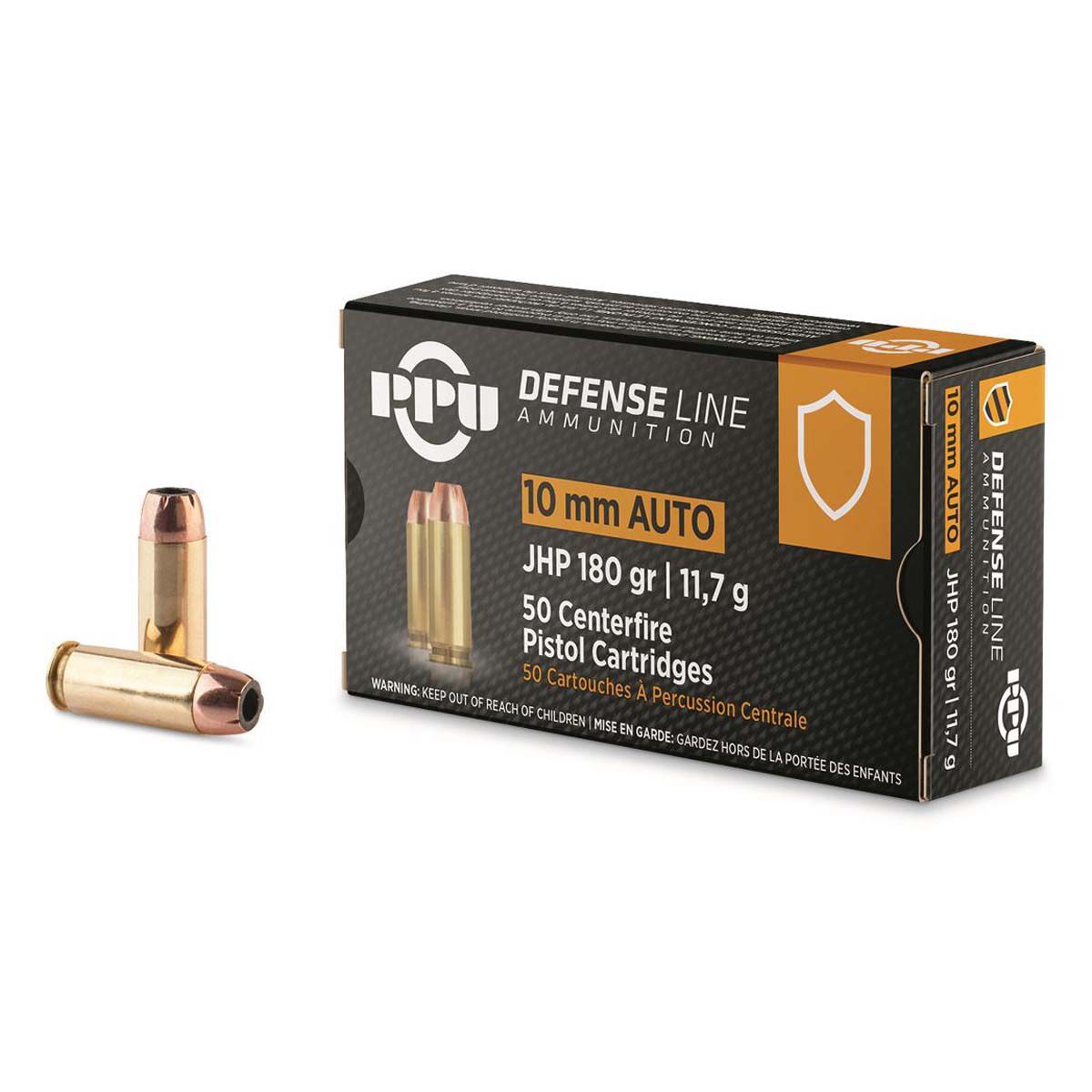 Ppu 10mm Auto 180 Grain jacketed Hallow Point - 50 Count