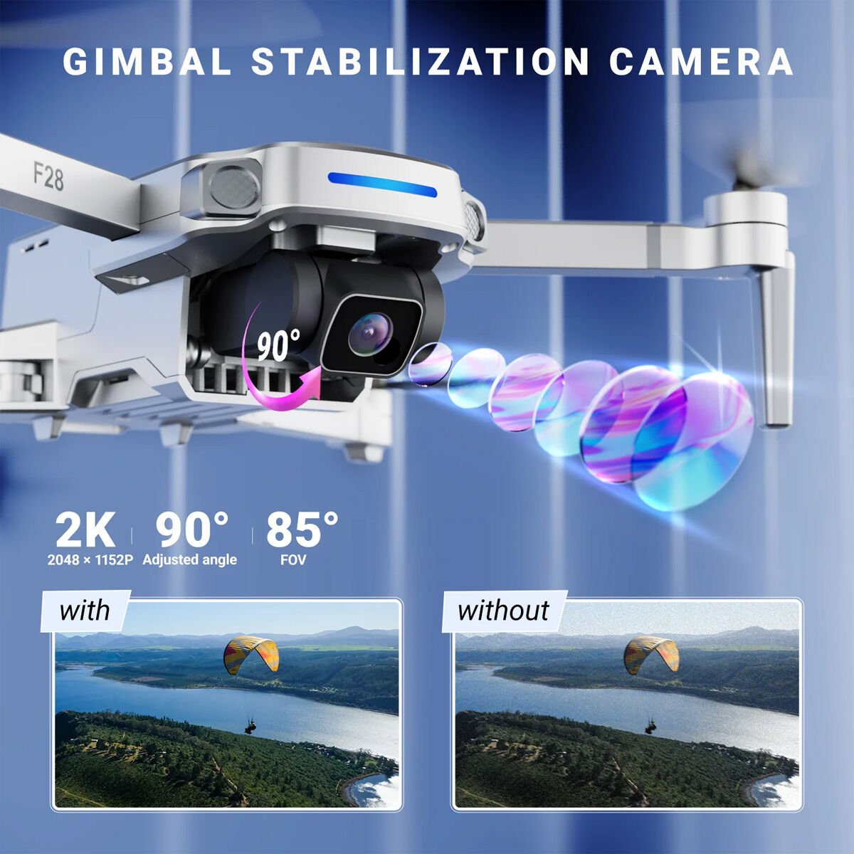 Contixo F28 Foldable GPS Drone with 2K FHD Camera