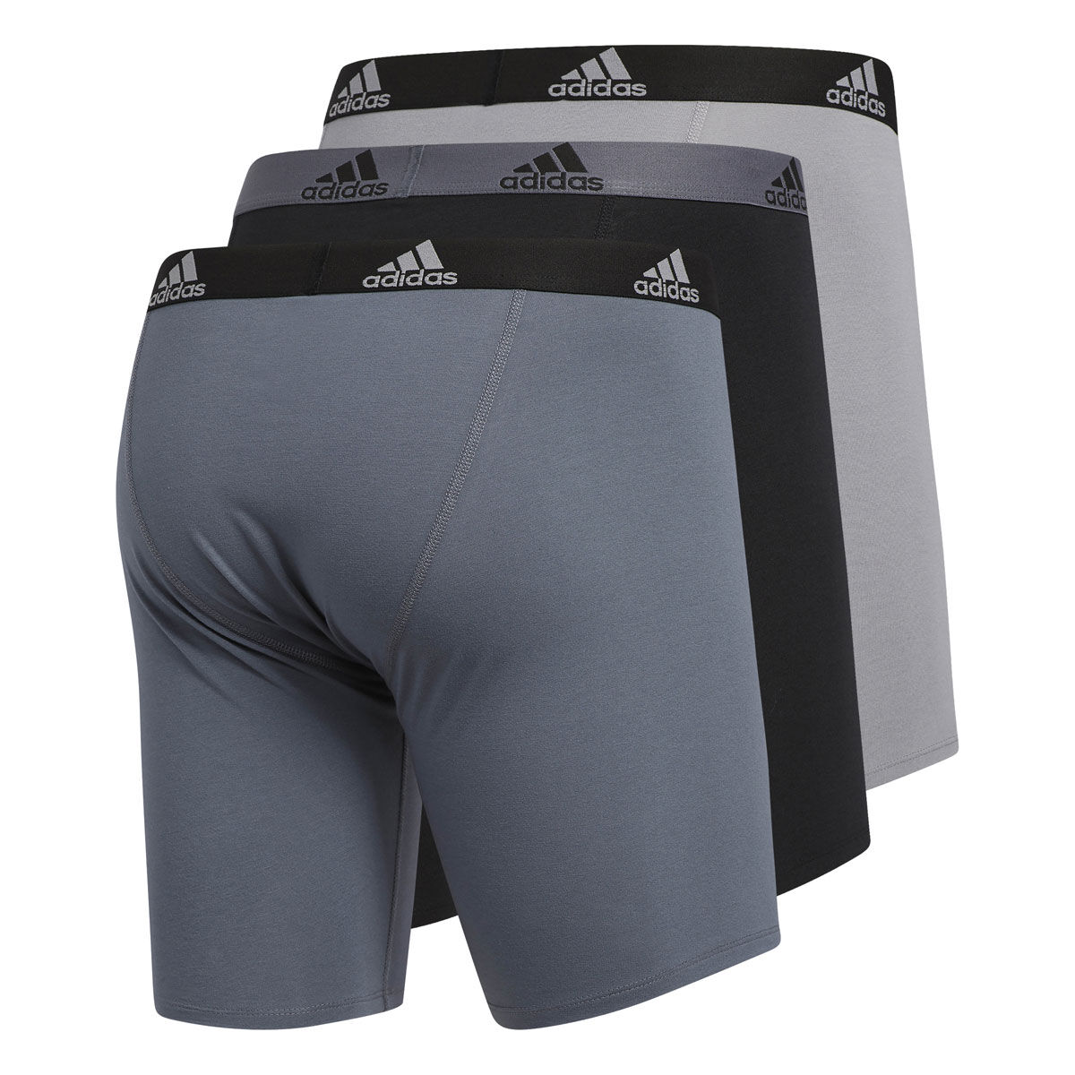 adidas M STR COTTON 3PK LNG BXR BRIEF