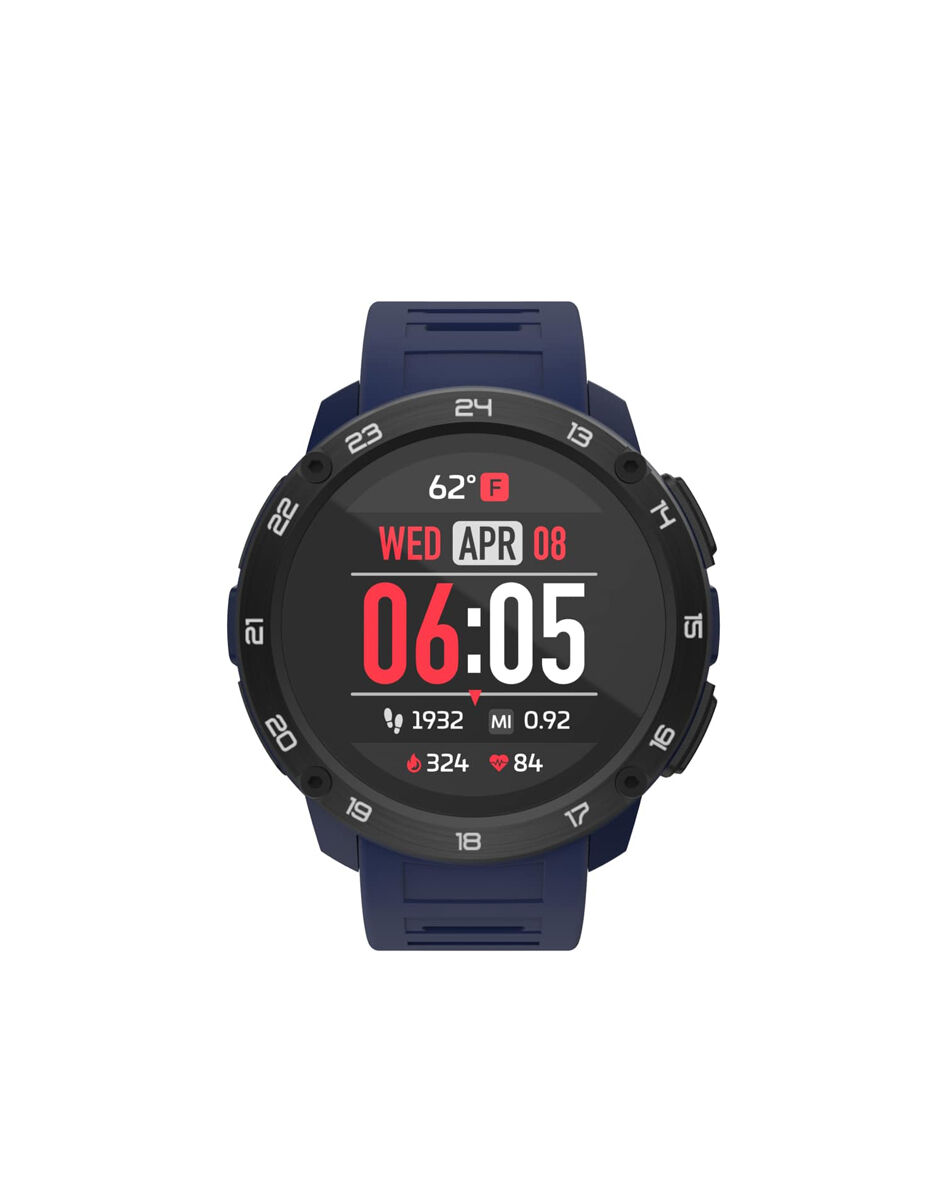 Itouch Explorer Smartwatch: Navy Case with Navy Blue Silicone Strap