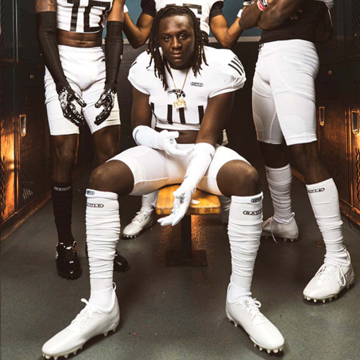 Battle Sports Football Socks (Long) - Black with White logo - ADULT
