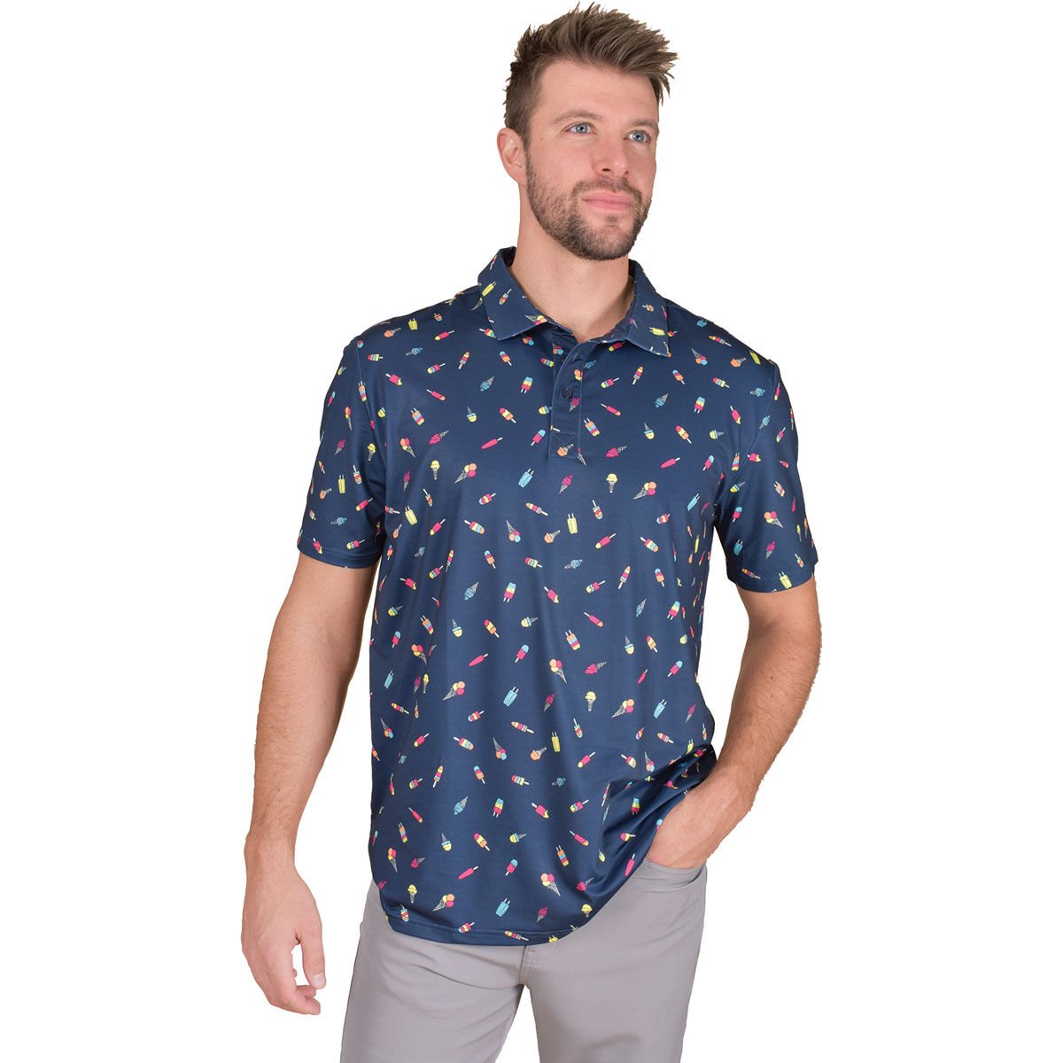 Aeroline Men's Ice Cream Print Polo