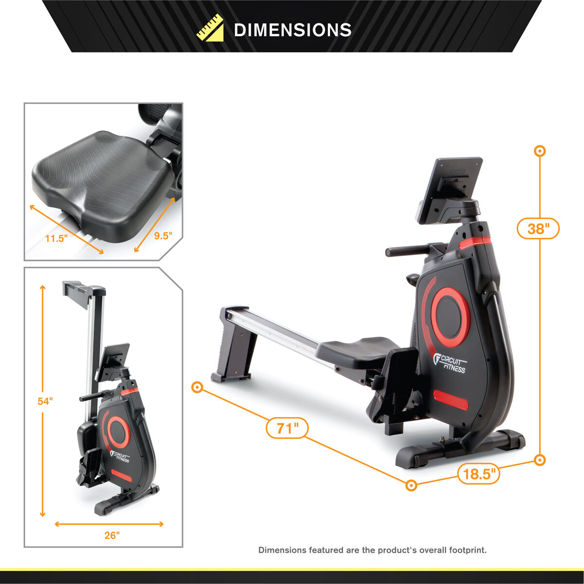 Circuit Fitness AMX-979RW Foldable Magnetic Rowing Machine