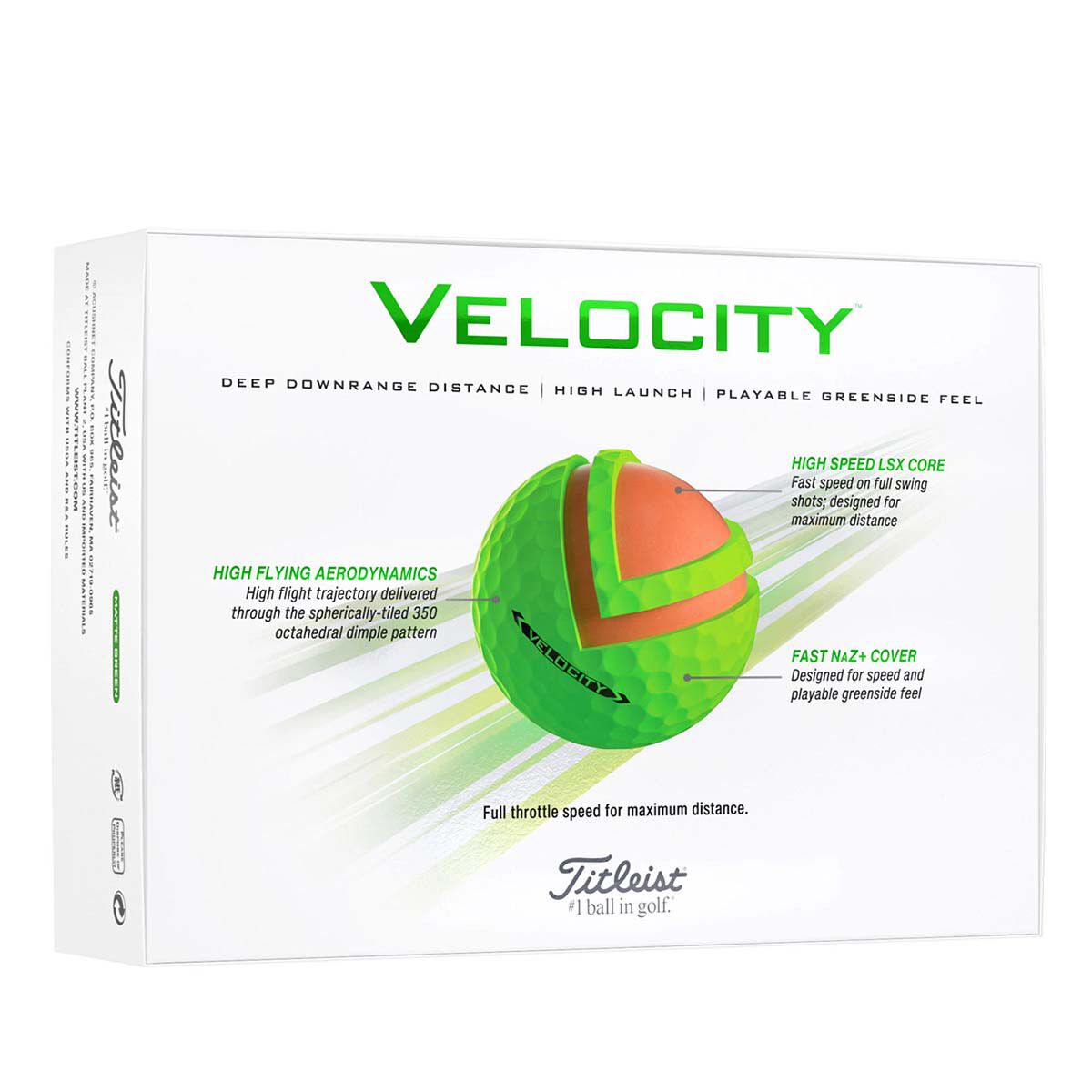 Titleist Velocity Matte Green Golf Balls