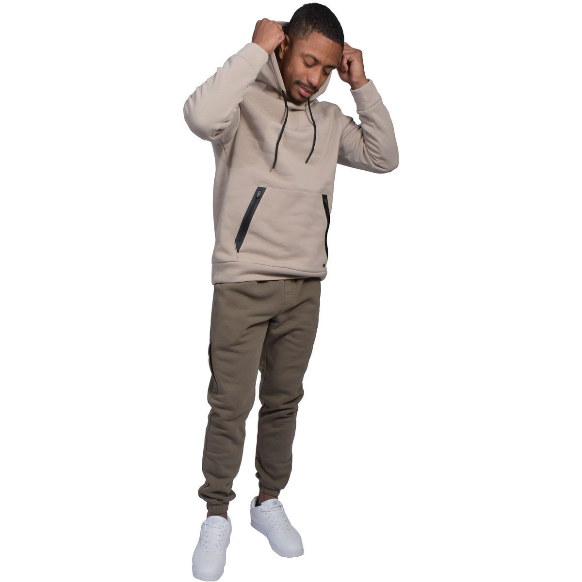 Leg3nd Men's Zip Pocket Pullover Hoodie