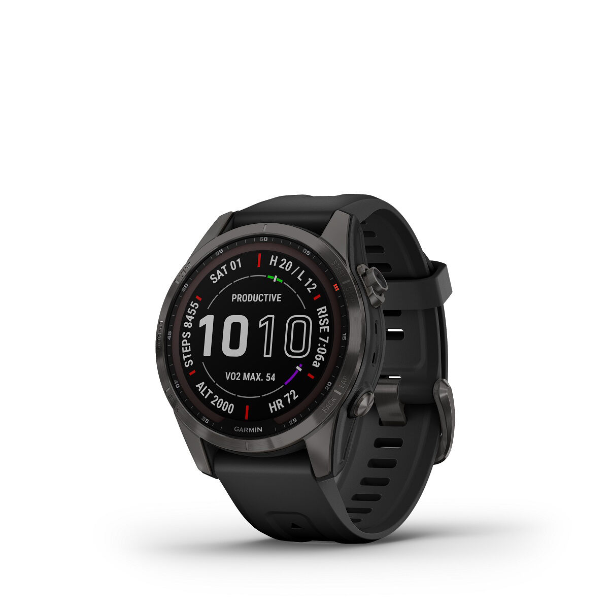Garmin f?nix® 7 Sapphire Solar, Black DLC Titanium with Black Band