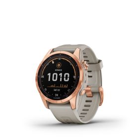 Garmin f?nix® 7S Solar, Rose Gold with Light Sand Band