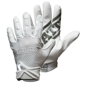 Battle Sports Football Glove-Triple White-Youth S