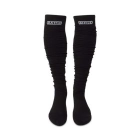 Battle Sports Football Socks (Long) - Black with White logo - ADULT