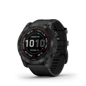 Garmin f?nix® 7X Sapphire Solar, Carbon Gray DLC Titanium with Black Band