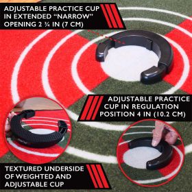 Pure2improve Putting Mat & Adjustable Practice Cup