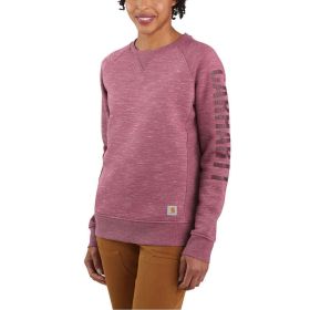 Carhartt Women's Relaxed Fit Midweight Crewneck Block Logo Sleeve Graphic Sweatshirt