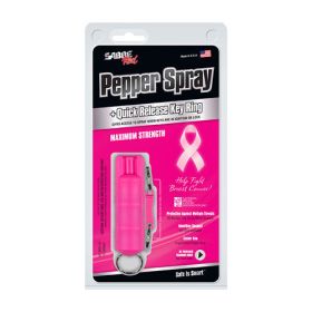 Sabre Pink Key Case Pepper Spray (Supports Breast Cander)