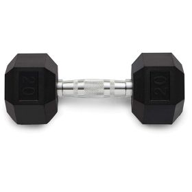 Weider 20lb Rubber Hex Dumbbell