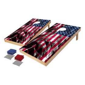 Bring It On Sports 2X4 American Flag Smoked Wood Corntoss Set